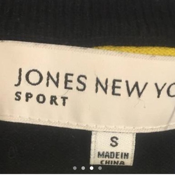 Jones New York Yellow Multi Color Striped Tapered Warm Knit Long Sleeve Shirt - Picture 10 of 10